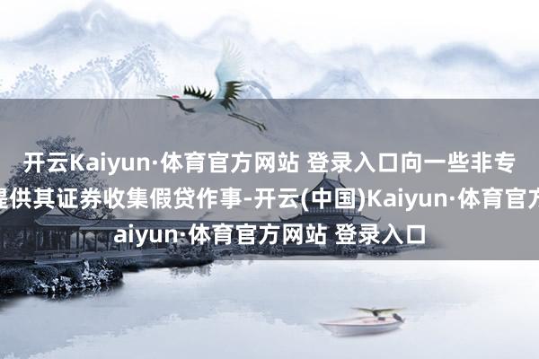 开云Kaiyun·体育官方网站 登录入口向一些非专科投资者客户提供其证券收集假贷作事-开云(中国)Kaiyun·体育官方网站 登录入口