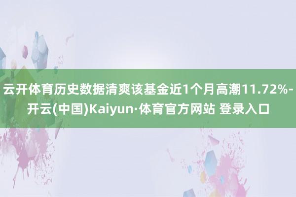 云开体育历史数据清爽该基金近1个月高潮11.72%-开云(中国)Kaiyun·体育官方网站 登录入口