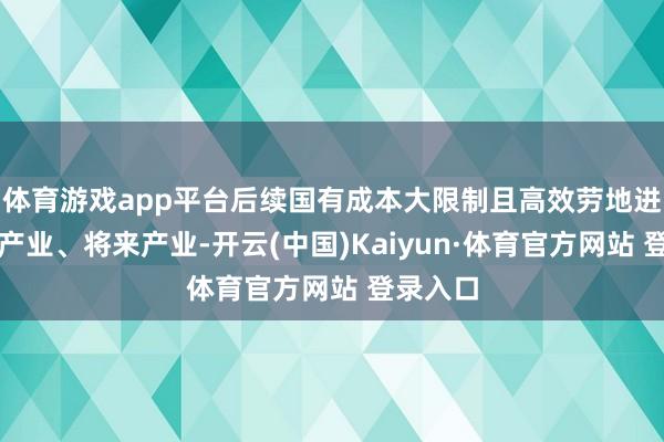 体育游戏app平台后续国有成本大限制且高效劳地进入新兴产业、将来产业-开云(中国)Kaiyun·体育官方网站 登录入口